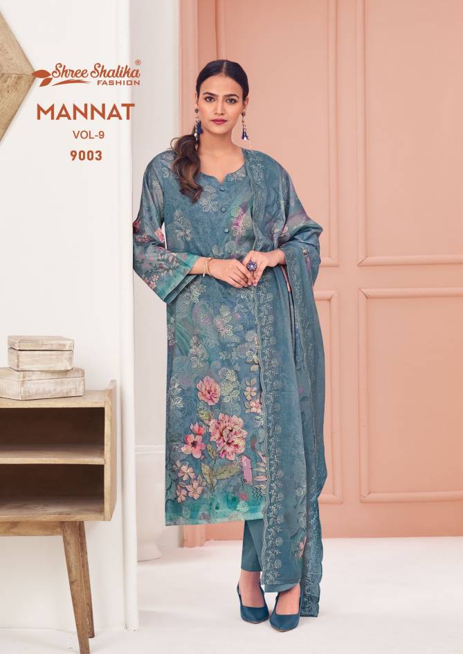 Mannat Vol 9 By Shree Shalika Digital Printed Lawn Cotton Dress Material Wholesale Online
